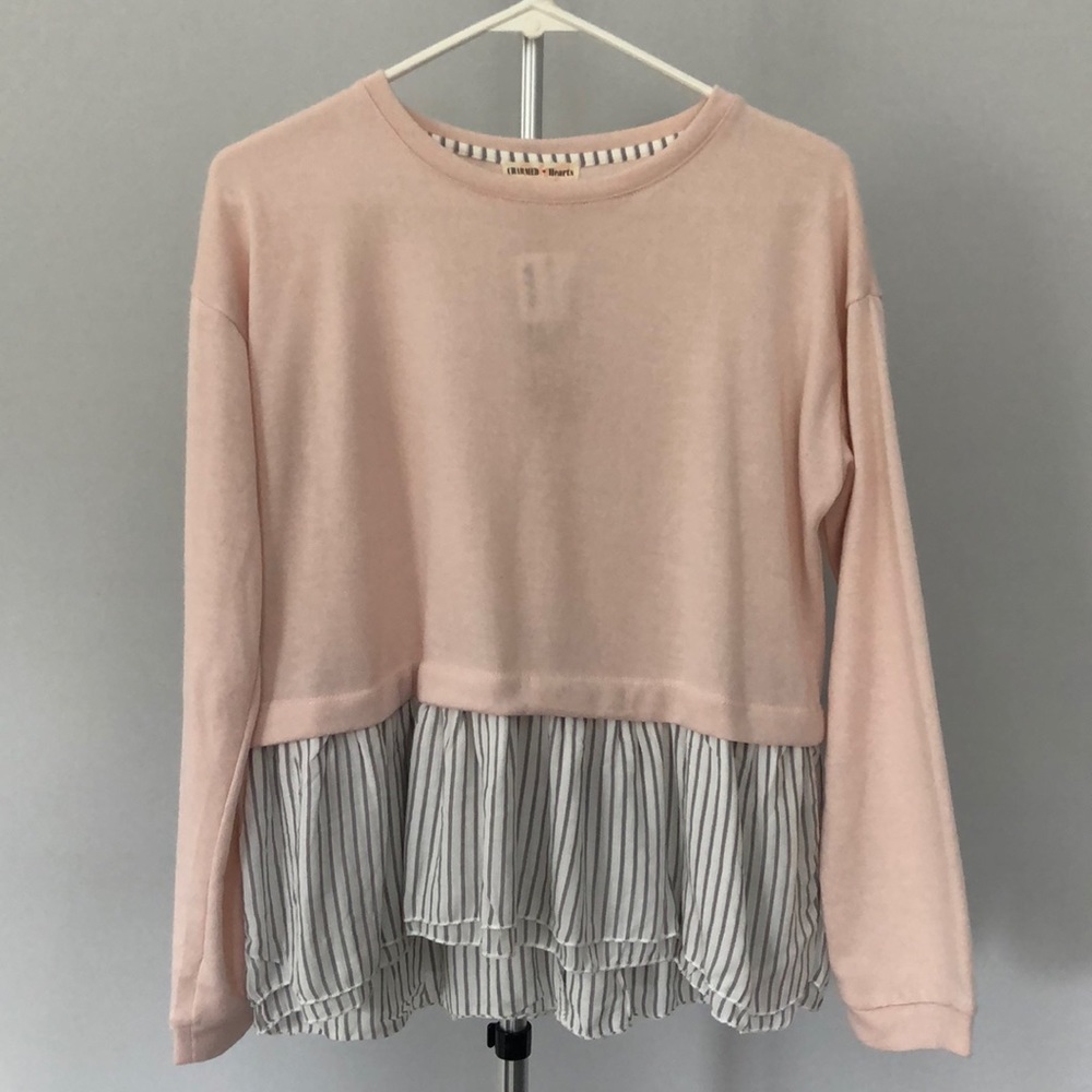 Charmed Hearts Size Medium Pink Top w/ Layered Bottom